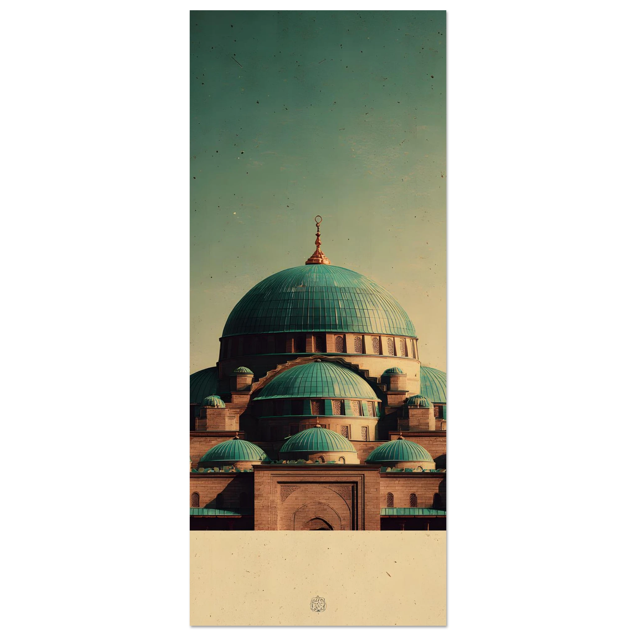 Plakat med Den Blå Moskés turkise kupler og to minareter i Mazar-i-Sharif — produktvisning 13