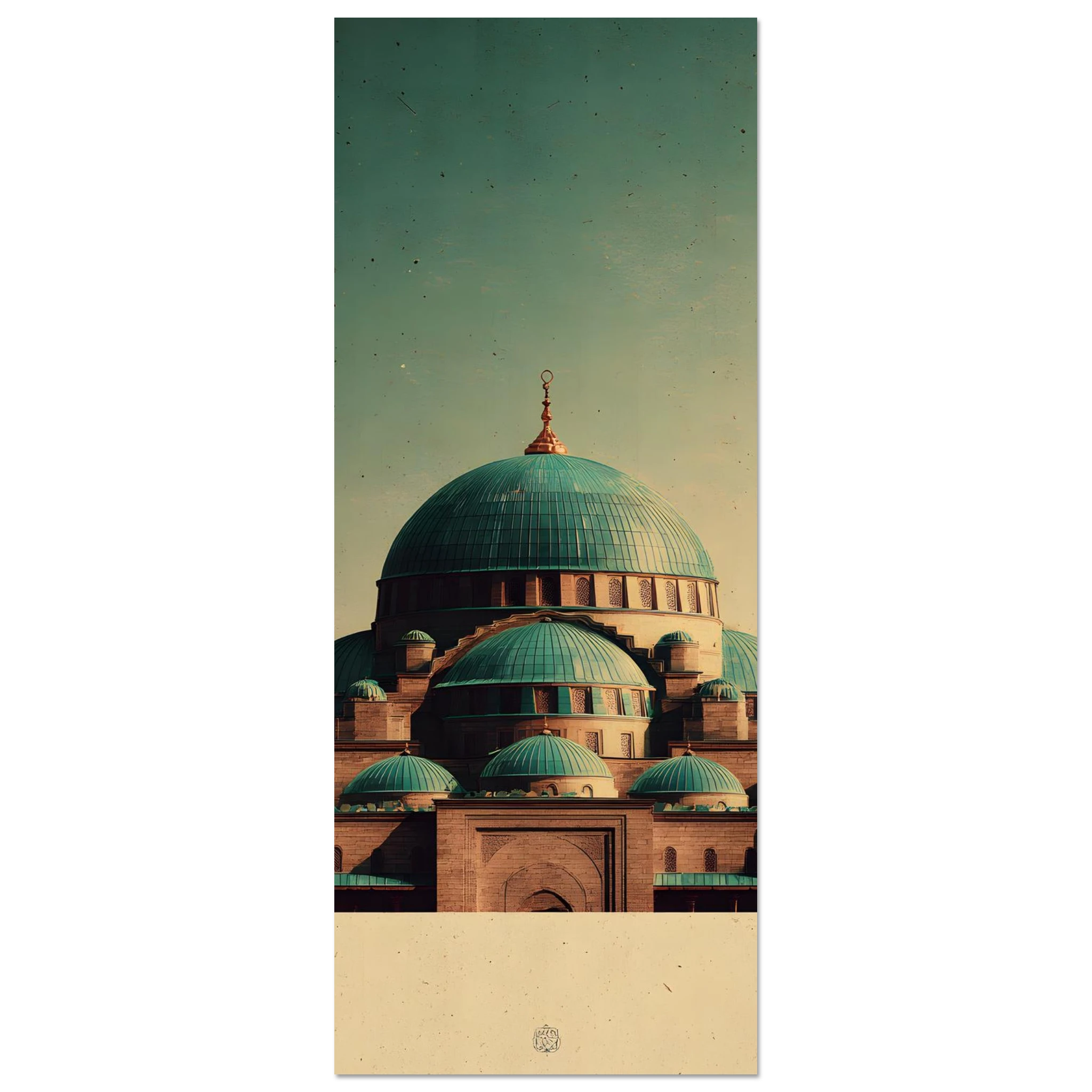 Plakat med Den Blå Moskés turkise kupler og to minareter i Mazar-i-Sharif — produktvisning 11