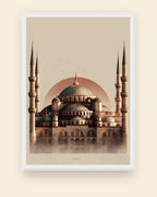 Santa Sofía, Estambul — lámina de mezquita enmarcada sobre fondo crema
