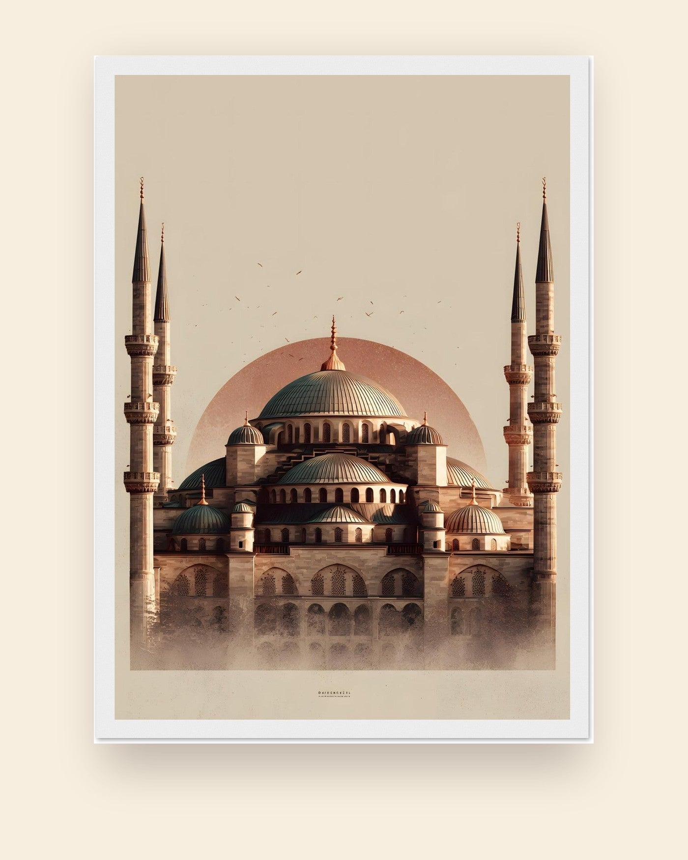 Hagia Sophia, Istanbul — mosképlakat i ramme i ramme på creme